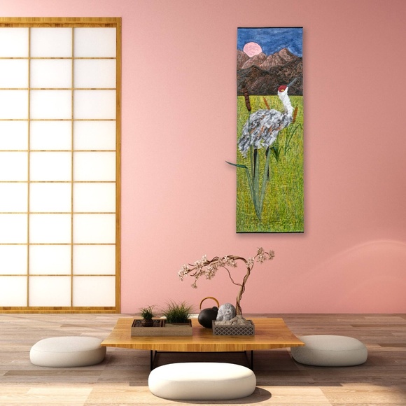 WATERMELON MOON - original mixed media textile wall hanging - New - Picture 5 of 8